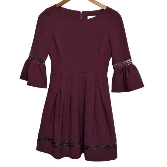 Eliza J Purple Bell sleeve Dress size 0P - Picture 1 of 7